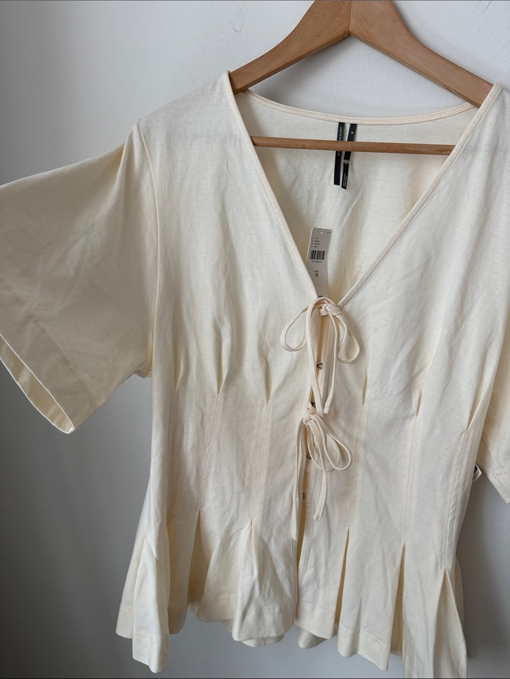 Anthropologie Waisted Tie-Front Top Size M NWT - Picture 4 of 11